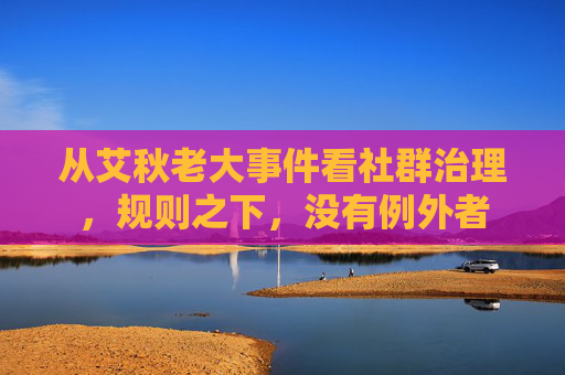 从艾秋老大事件看社群治理,规则之下,没有例外者 从艾秋老大事件看社群治理,规则之下,没有例外者