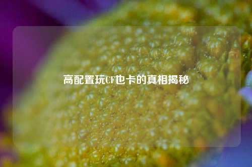 高配置玩CF也卡的真相揭秘