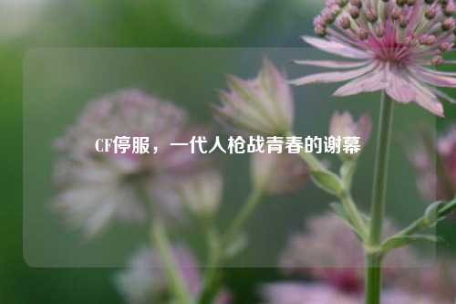 CF停服，一代人枪战青春的谢幕