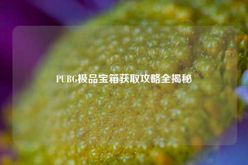 PUBG极品宝箱获取攻略全揭秘
