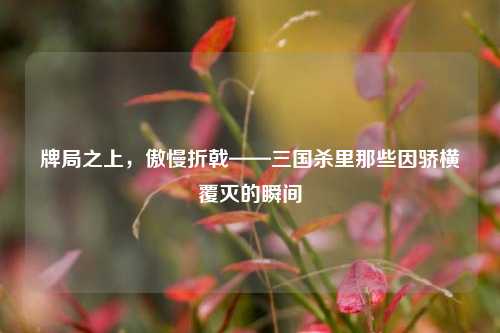 牌局之上,傲慢折戟——三国杀里那些因骄横覆灭的瞬间