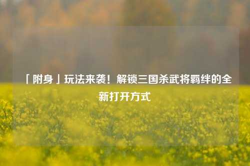 「附身」玩法来袭！解锁三国杀武将羁绊的全新打开方式