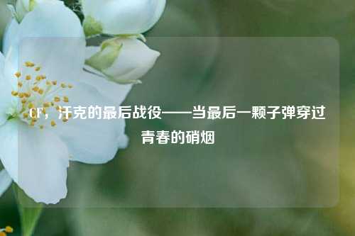 CF,汗克的最后战役——当最后一颗子弹穿过青春的硝烟