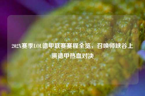 202X赛季LOL德甲联赛赛程全览，召唤师峡谷上演德甲热血对决
