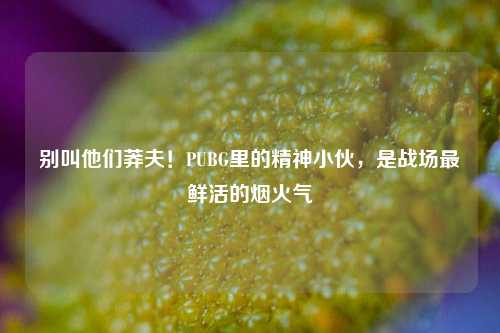 别叫他们莽夫!PUBG里的精神小伙,是战场最鲜活的烟火气