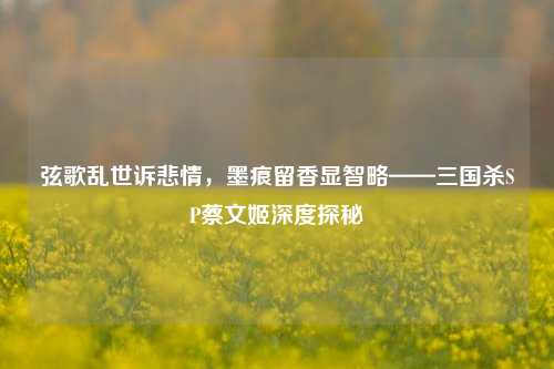 弦歌乱世诉悲情，墨痕留香显智略——三国杀SP蔡文姬深度探秘
