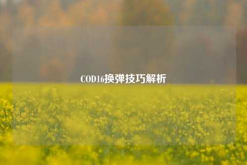 COD16换弹技巧解析