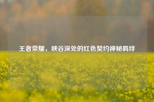 王者荣耀,峡谷深处的红色契约神秘羁绊