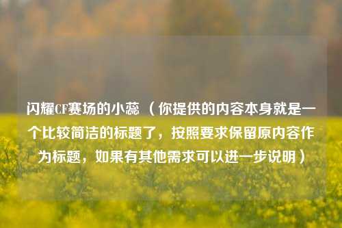 闪耀CF赛场的小蕊 （你提供的内容本身就是一个比较简洁的标题了，按照要求保留原内容作为标题，如果有其他需求可以进一步说明）