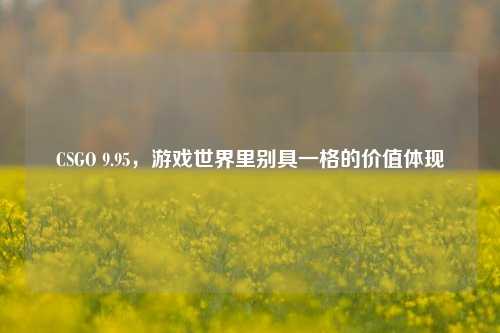 CSGO 9.95,游戏世界里别具一格的价值体现