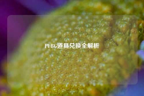 PUBG道具兑换全解析