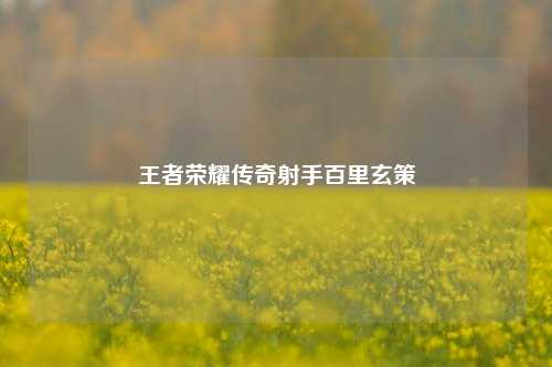 王者荣耀传奇射手百里玄策