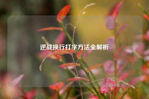 逆战换行打字 *** 全解析