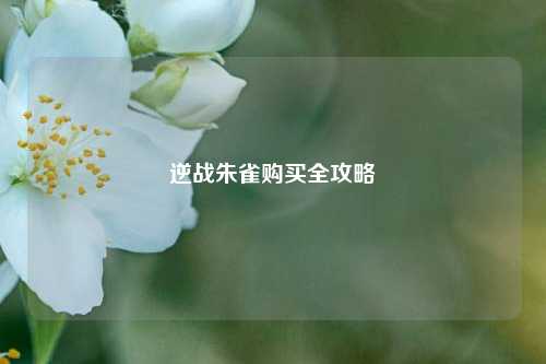 逆战朱雀购买全攻略