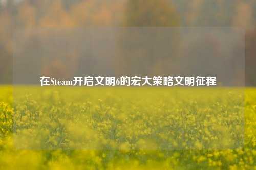 在Steam开启文明6的宏大策略文明征程