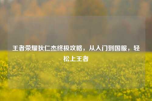 王者荣耀狄仁杰终极攻略，从入门到国服，轻松上王者