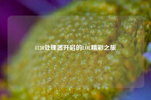 4130处理器开启的LOL精彩之旅