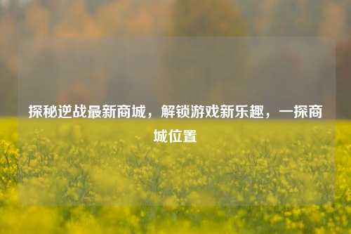 探秘逆战最新商城，解锁游戏新乐趣，一探商城位置