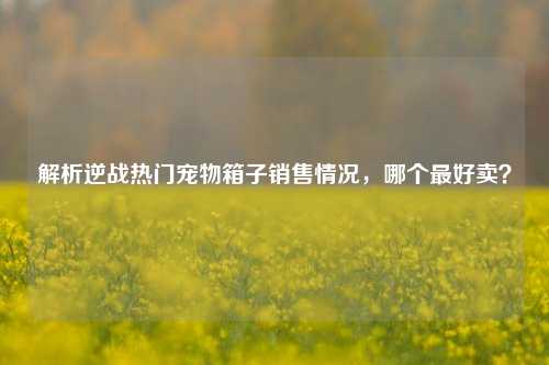 解析逆战热门宠物箱子销售情况,哪个更好卖?