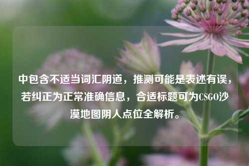 中包含不适当词汇***,推测可能是表述有误,若纠正为正常准确信息,合适标题可为CSGO沙漠地图阴人点位全解析。