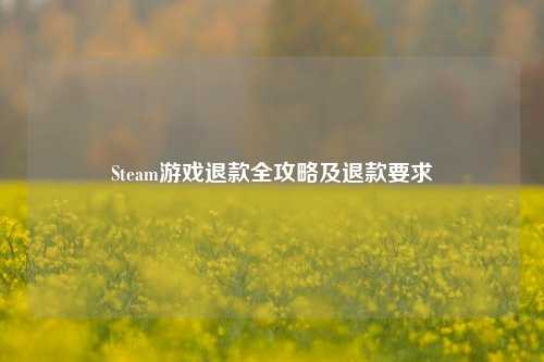 Steam游戏退款全攻略及退款要求