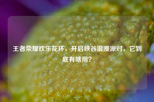 王者荣耀欢乐花环，开启峡谷浪漫派对，它到底有啥用？