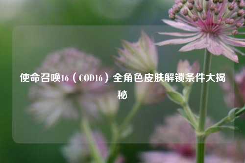 使命召唤16(COD16)全角色皮肤解锁条件大揭秘