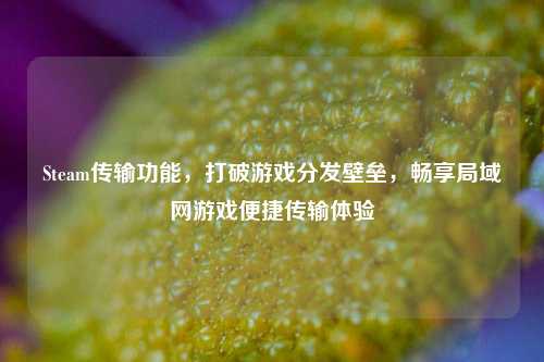 Steam传输功能,打破游戏分发壁垒,畅享局域网游戏便捷传输体验