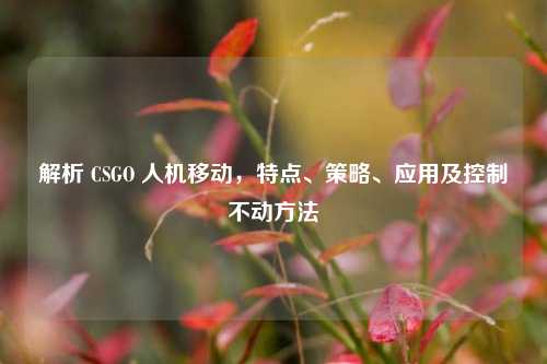 解析 CSGO 人机移动,特点、策略、应用及控制不动 ***