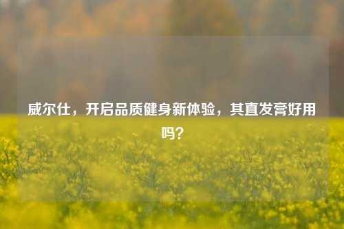 威尔仕,开启品质健身新体验,其直发膏好用吗?
