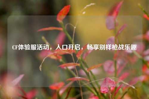 CF体验服活动，入口开启，畅享别样枪战乐趣