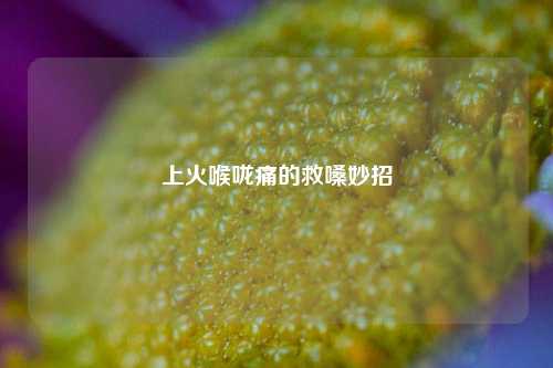 上火喉咙痛的救嗓妙招