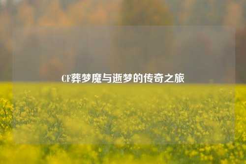 CF葬梦魔与逝梦的传奇之旅