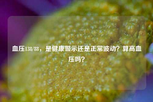 血压138/88,是健康警示还是正常波动?算高血压吗?
