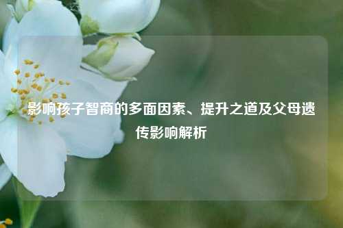 影响孩子智商的多面因素、提升之道及父母遗传影响解析