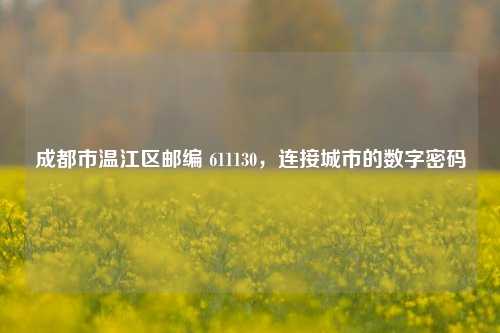 成都市温江区邮编 611130，连接城市的数字密码