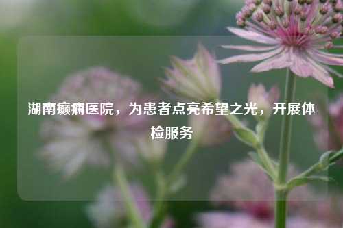 湖南癫痫医院,为患者点亮希望之光,开展体检服务