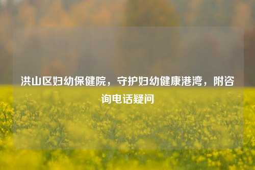 洪山区妇幼保健院,守护妇幼健康港湾,附咨询 *** 疑问