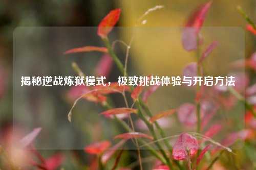 揭秘逆战炼狱模式，极致挑战体验与开启 *** 