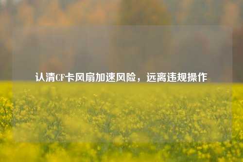 认清CF卡风扇加速风险，远离违规操作