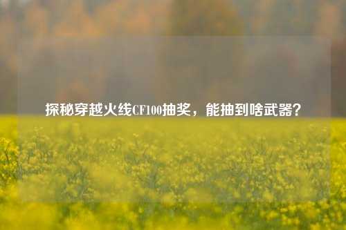 探秘穿越火线CF100抽奖，能抽到啥武器？