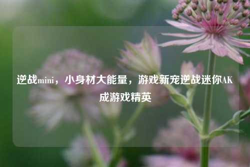 逆战mini，小身材大能量，游戏新宠逆战迷你AK成游戏精英