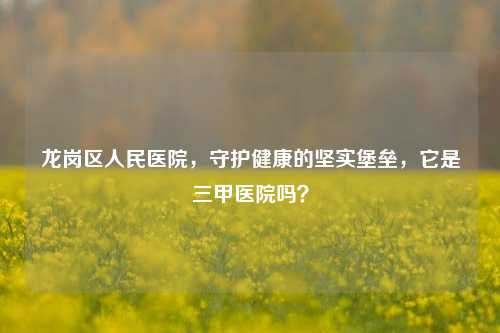 龙岗区人民医院，守护健康的坚实堡垒，它是三甲医院吗？