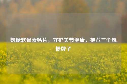 氨糖软骨素钙片,守护关节健康,推荐三个氨糖牌子