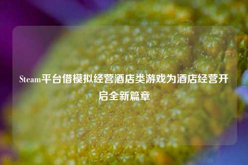 Steam平台借模拟经营酒店类游戏为酒店经营开启全新篇章
