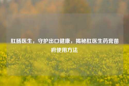 肛肠医生,守护出口健康,揭秘肛医生药膏苗府使用 ***